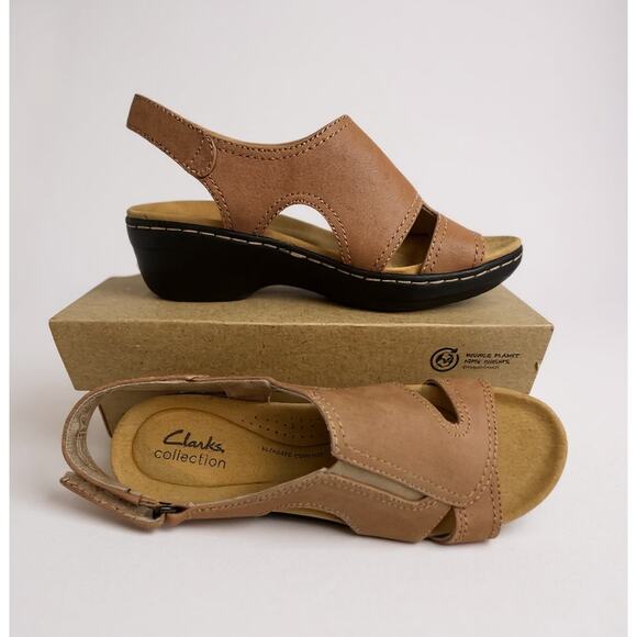 Clarks Collection “Merliah” Sandal • Women's US 6½ M • Sand Leather • NEW - Picture 1 of 7